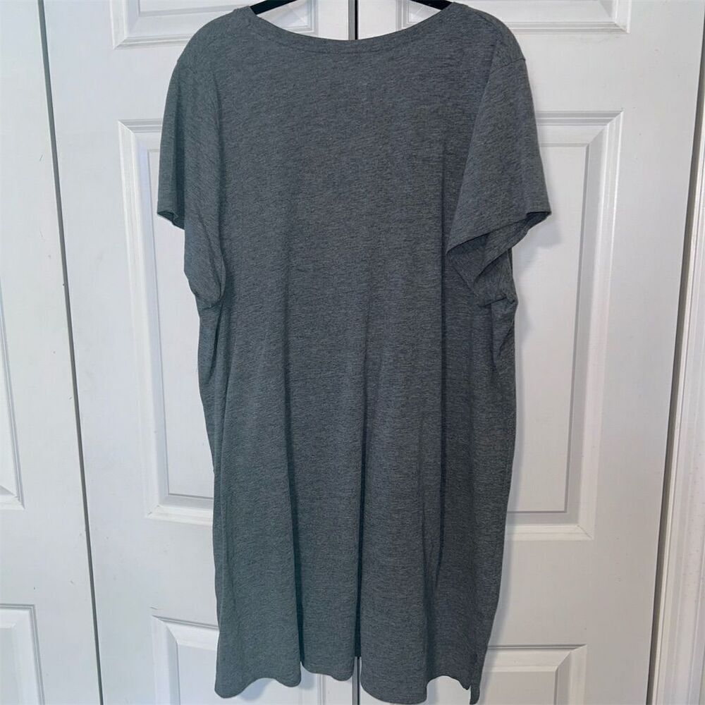 Cacique Women's Plus Size 24 Gray Graphic T-Shirt "Out of Bed Dressed" - Picture 5 of 5